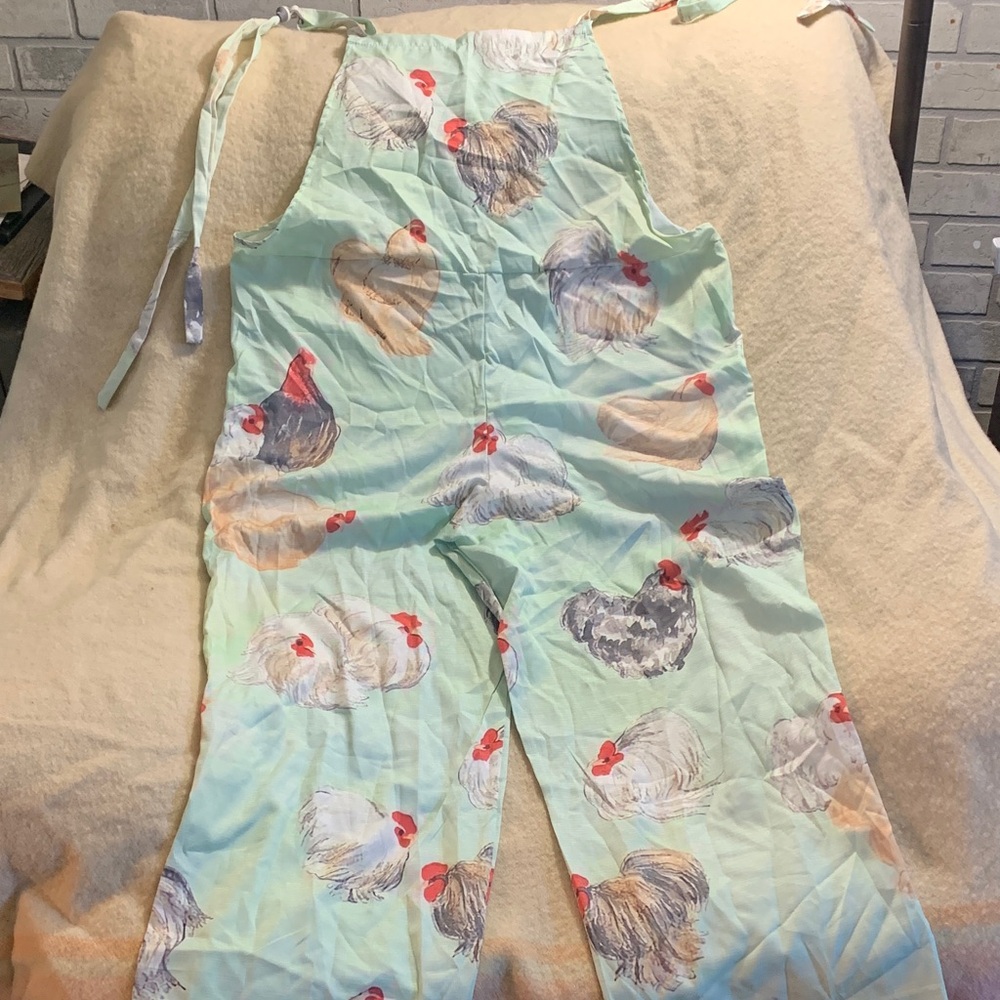 Women’s Mint Green Chicken-Print Jumpsuit